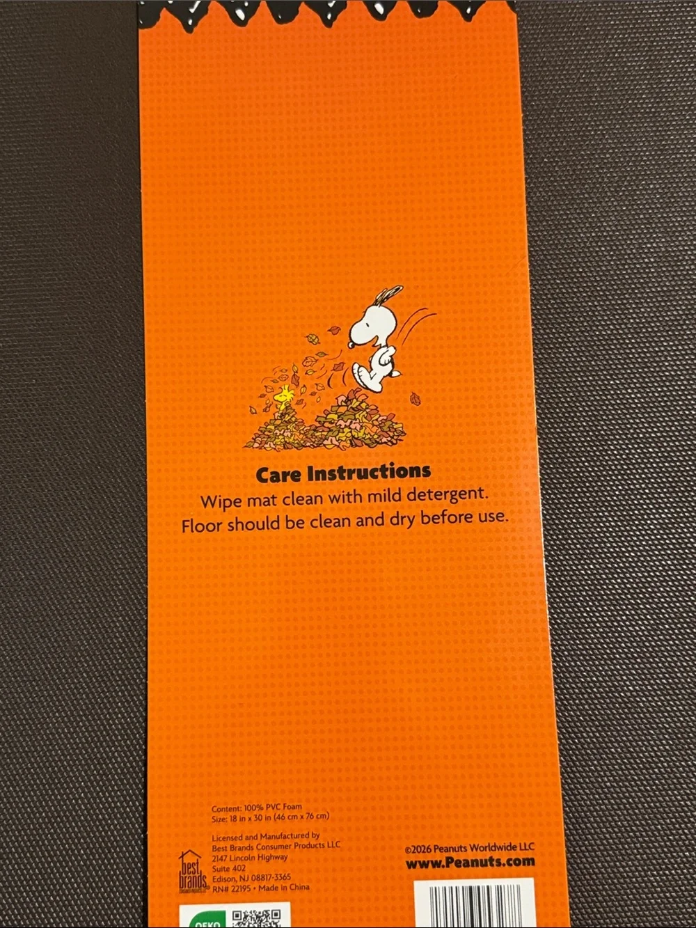 Peanuts Thanksgiving anti fatigue kitchen floor mat.